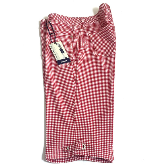 Bandolino Women’s Capri Skimmers Jeans Red & White Check Knees Skimmer Size 10 - Picture 8 of 16